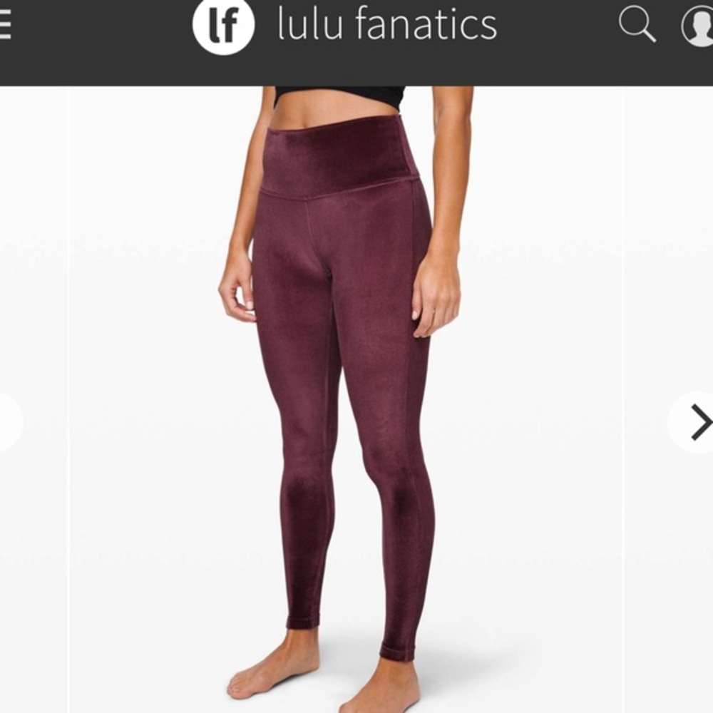 Lululemon Wunder Lounge High-Rise Tight 28" Velvet Sz 8 Garnet Special Edition